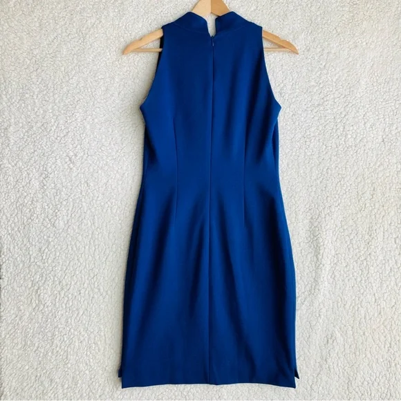 elie tahari Women's navy sleeveless bodycon sheath mini dress, Sz 2 - Picture 12 of 16
